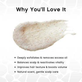 HALOVIDA scrub texture close-up highlighting gentle exfoliation