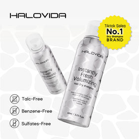 HALOVIDA before and after root volume comparison showing lift
