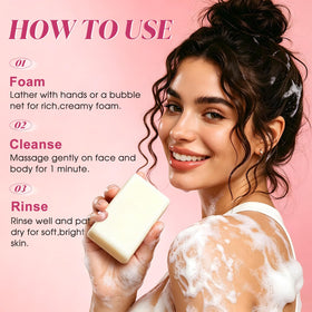 Halsyse soap on bathroom shelf in lifestyle scene promoting consistent routine