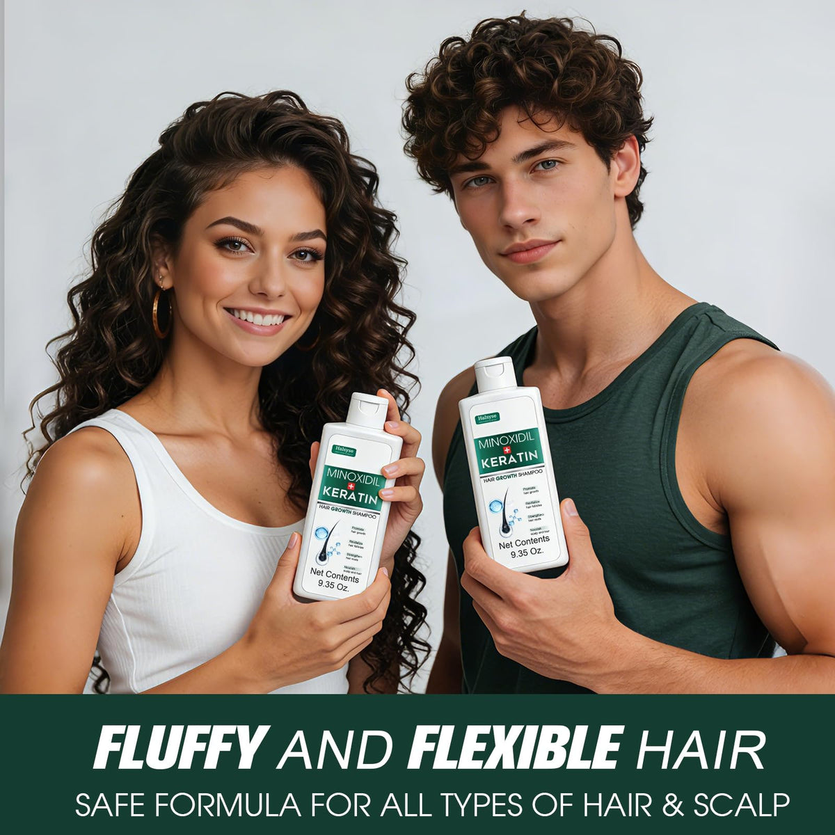 Halsyse shampoo being massaged into scalp demonstrating application for improved distribution