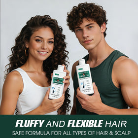 Halsyse shampoo being massaged into scalp demonstrating application for improved distribution