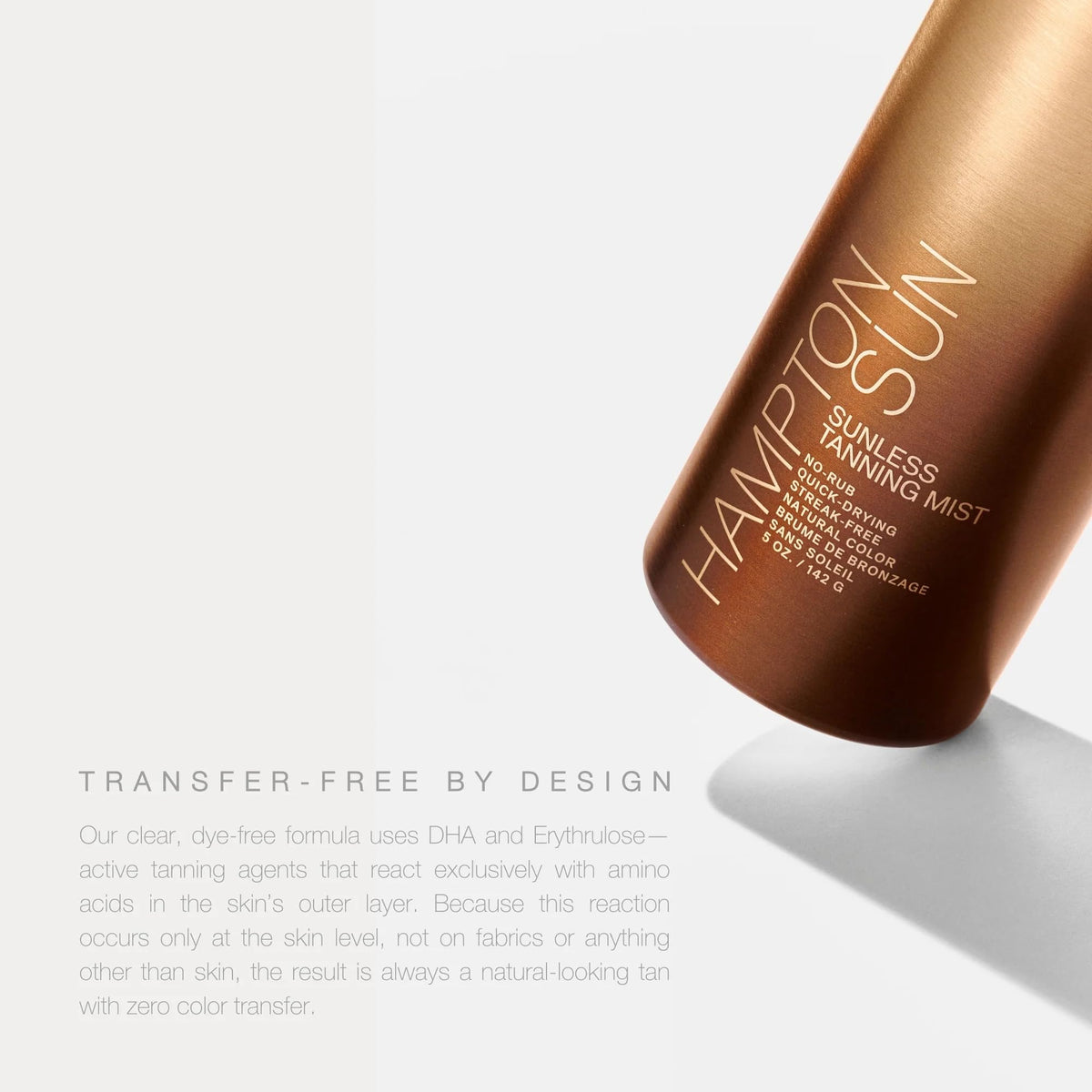 Hampton Sun body spray used on legs with ruler showing coverage and subtle, streak-free finish