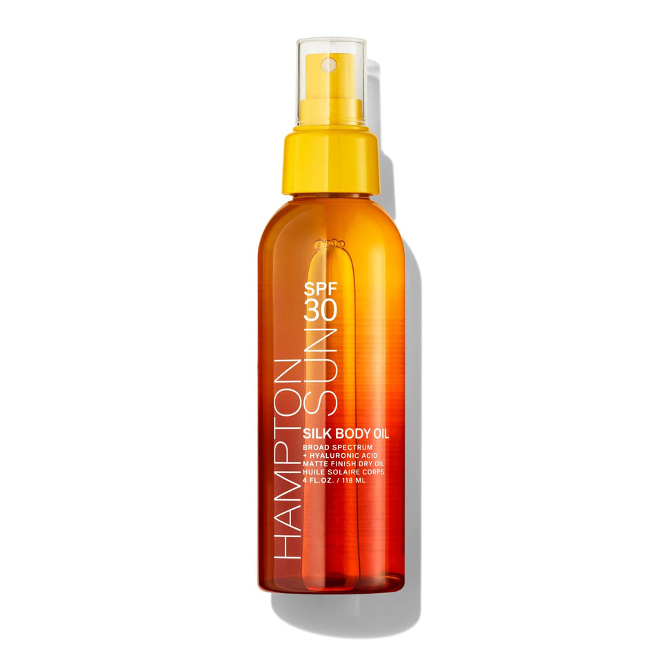 Hampton Sun front bottle shot showing SPF 30 and hydrating benefits