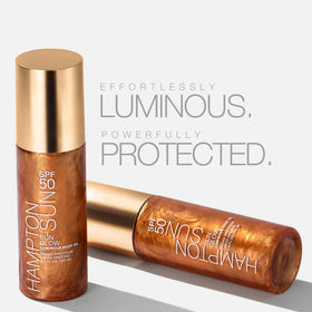 Hampton Sun texture closeup gel‑oil with pearlescent shimmer for luminous finish