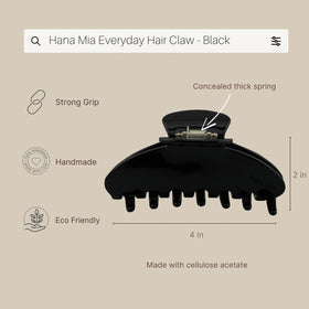 Hana Mia clip securing long hair in a pony for all-day confidence