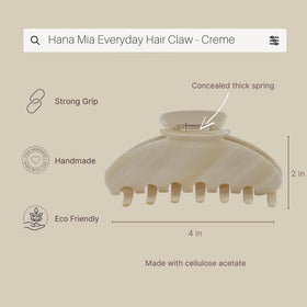 Hana Mia detail of rounded teeth displaying snag-free design for damage-free hold
