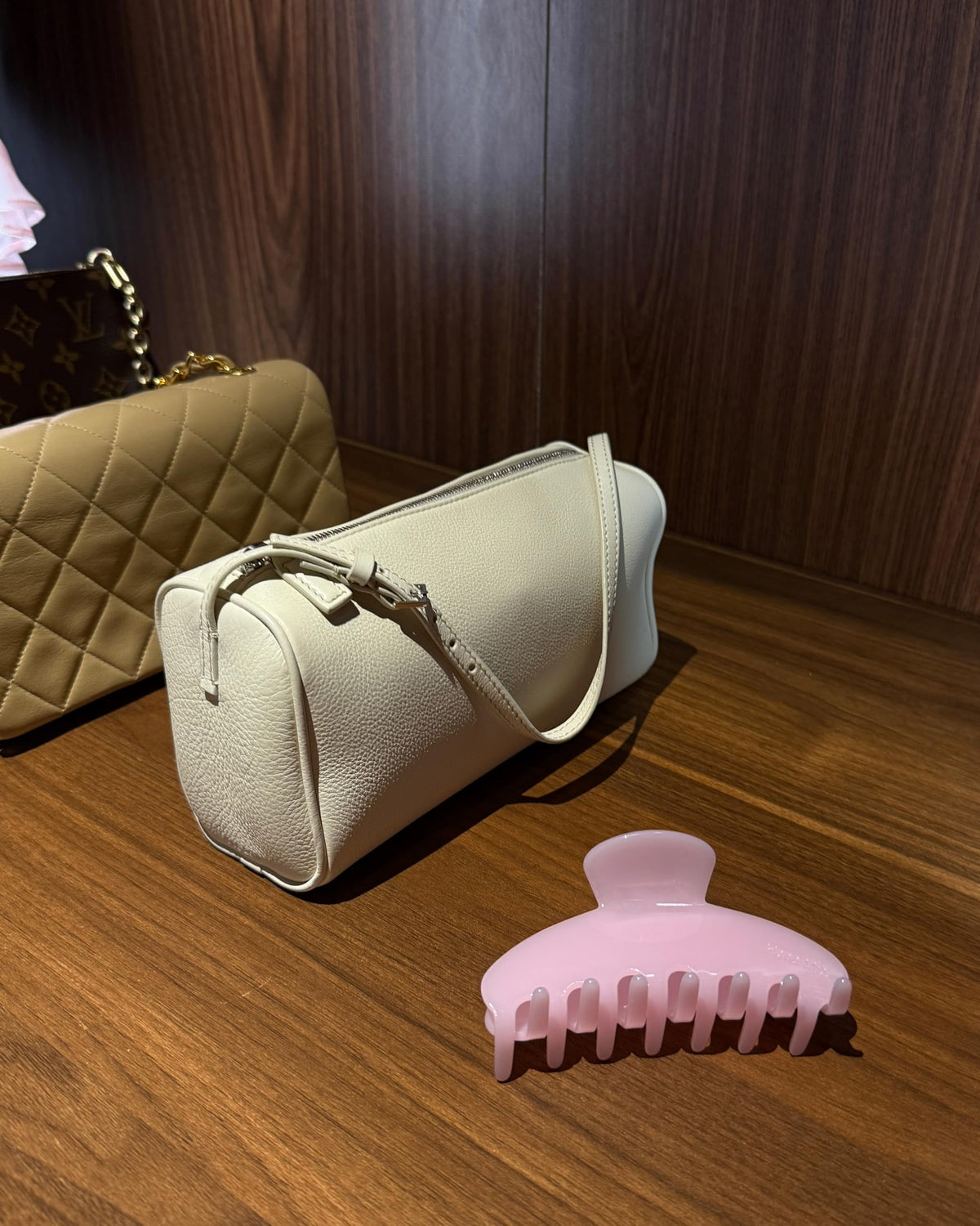 Hana Mia clip in use holding a tidy half-up style for quick polished appearance