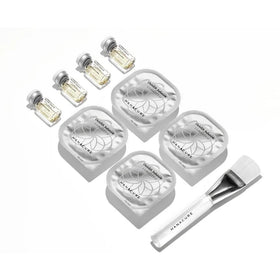 Hanacure front packaging with ampoules and brush showing kit contents and convenience