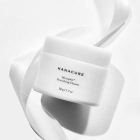 Hanacure in-use washing face to remove pollutants and makeup