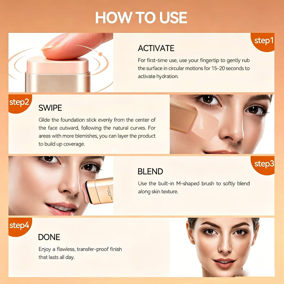 Hanae Beauty stick inside travel bag, emphasizes on-the-go touch-up convenience benefit
