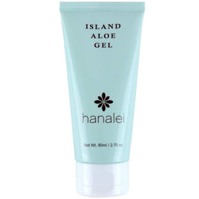 Hanalei front packaging shows travel-size gel and soothing benefit