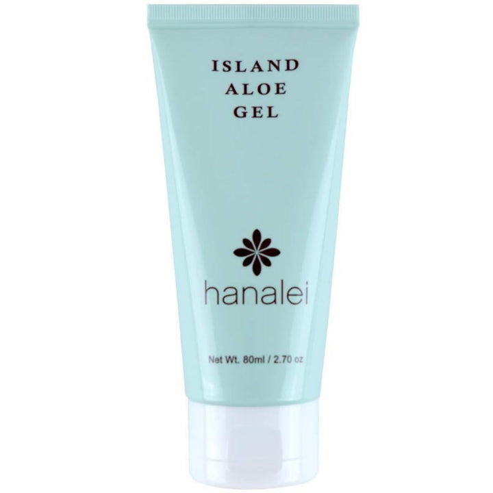 Hanalei front packaging shows travel-size gel and soothing benefit