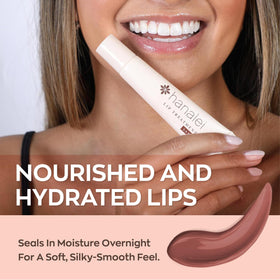 Hanalei application on lips demonstrating smooth coverage and subtle nude tint