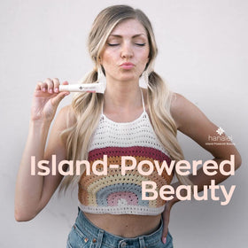 Hanalei clear tint on lips demonstrating subtle natural finish
