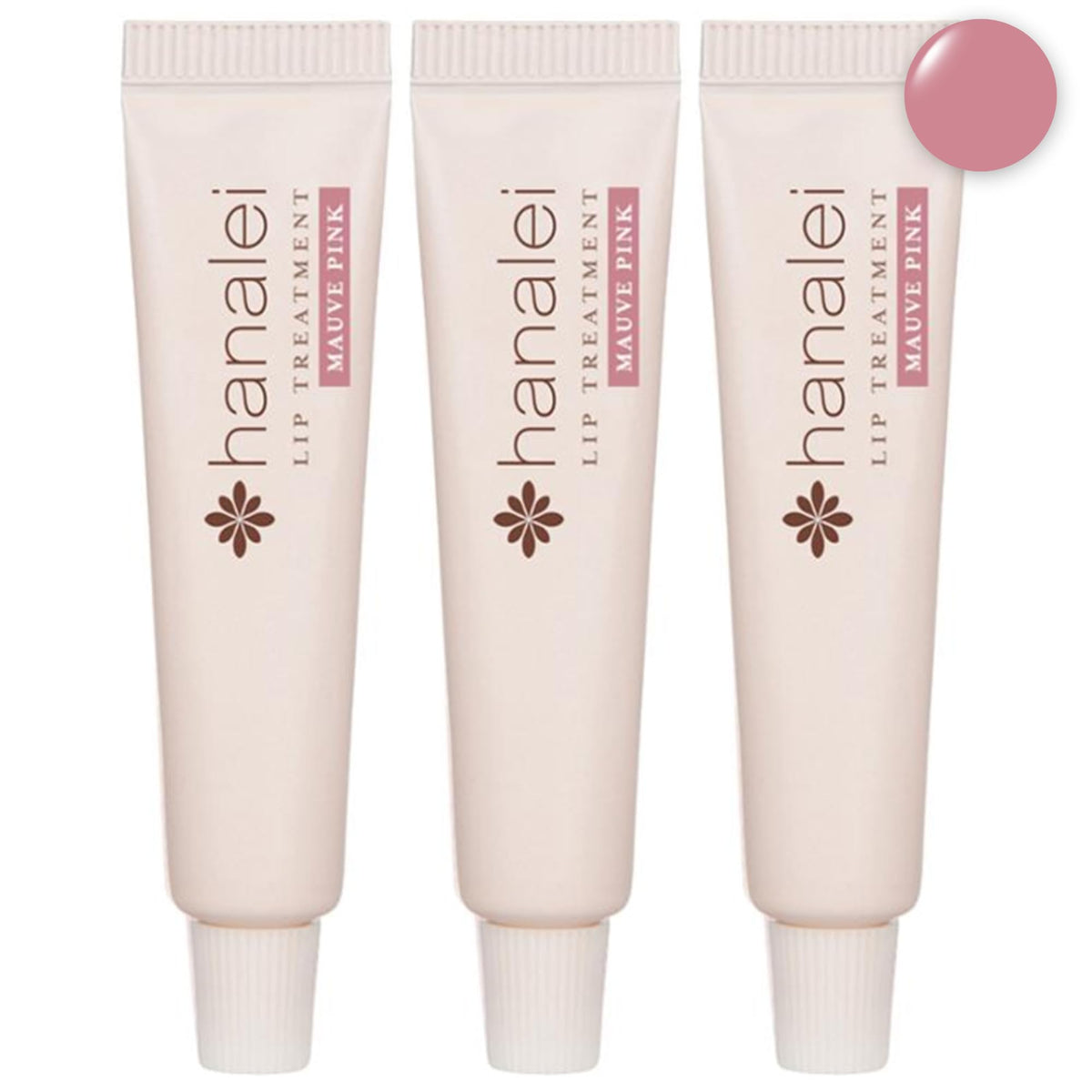 Hanalei front packaging mauve pink 3-pack showing travel convenience and color