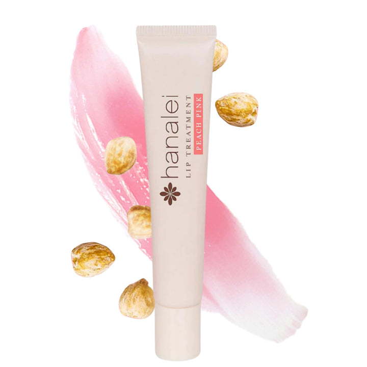 Hanalei front packaging showing peach-pink tube and travel-ready size benefit