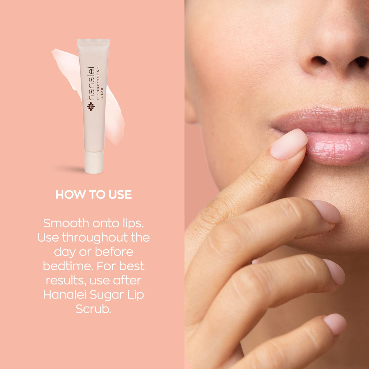 Hanalei lip treatment applied outdoors for immediate softening