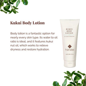 Hanalei lotion being applied to skin demonstrating fast absorption and softness
