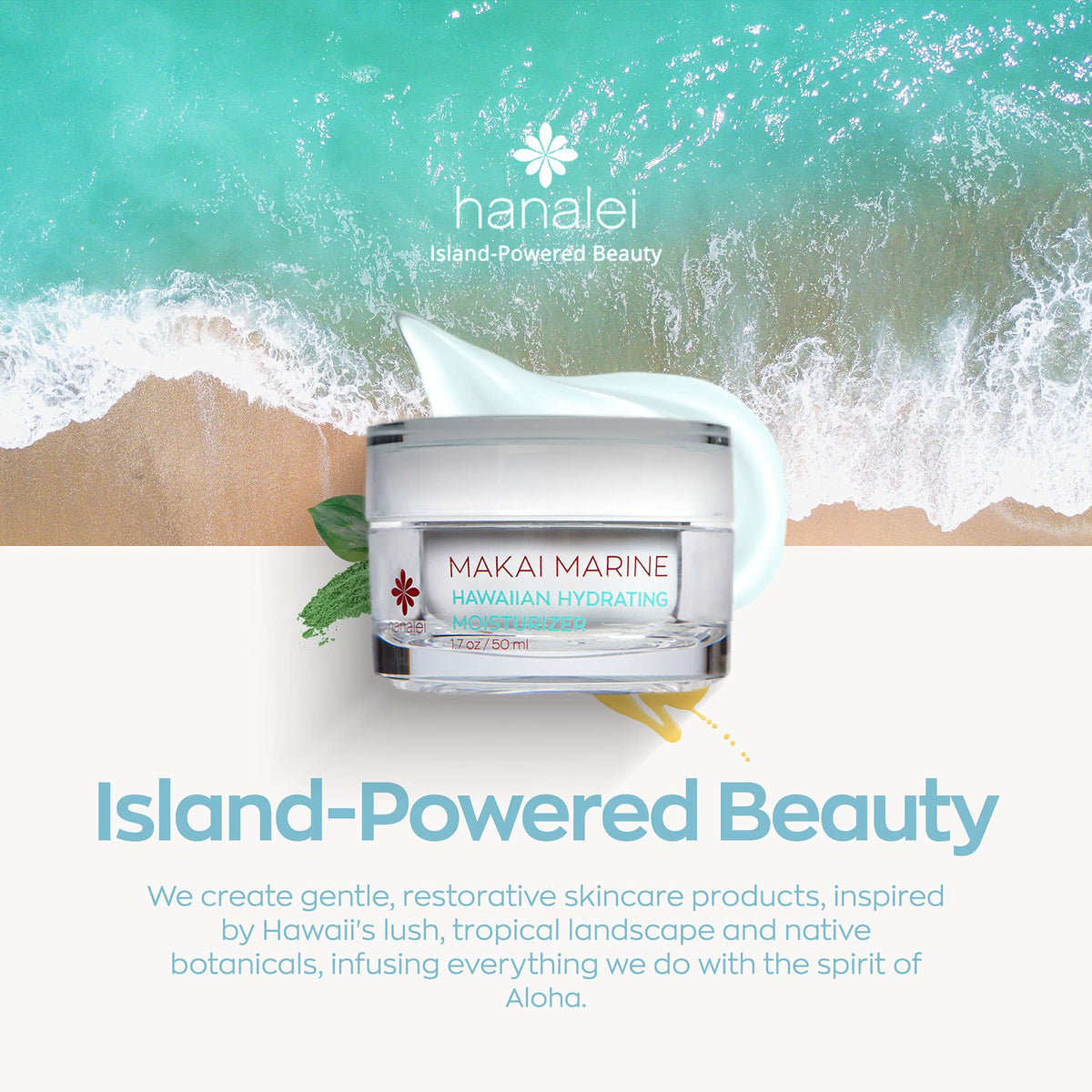 Hanalei placed on bathroom counter conveying daily routine benefit