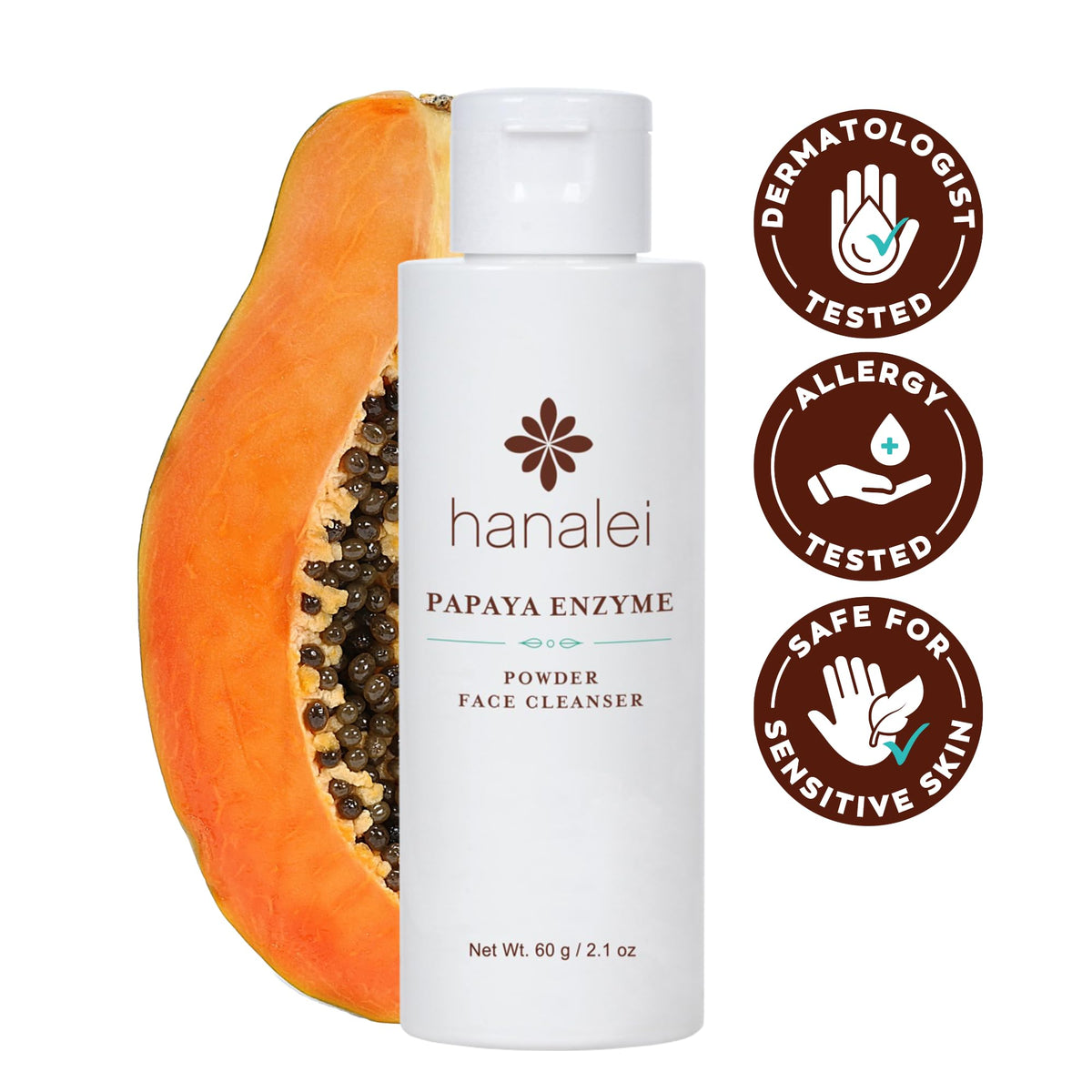 Hanalei powder texture close-up highlighting fine grains for gentle exfoliation