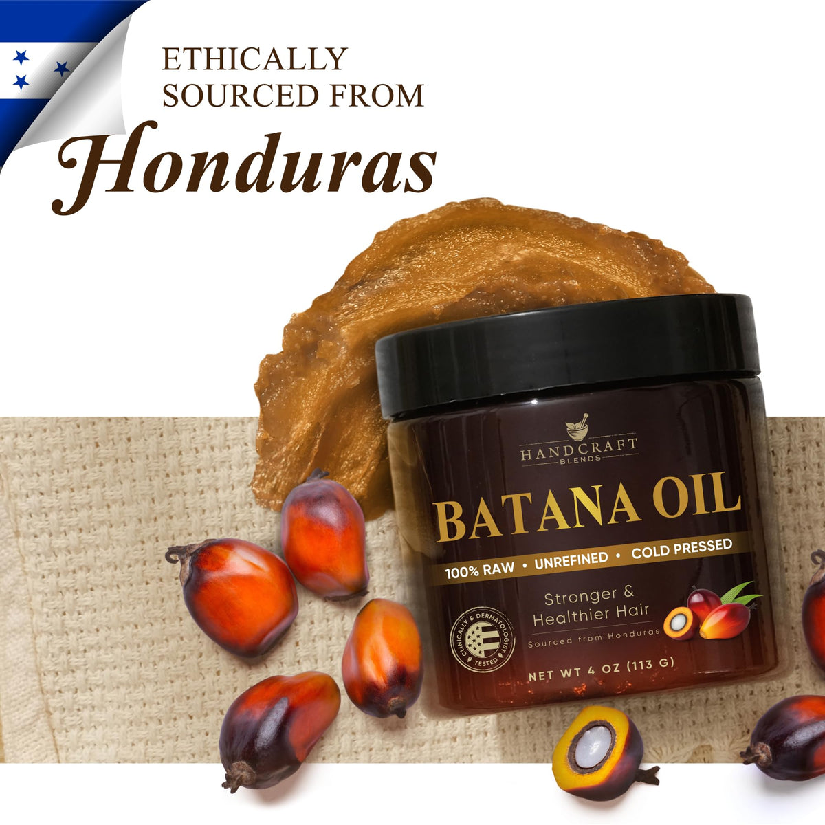 Applying Handcraft Blends Batana oil paste to scalp to nourish and moisturize