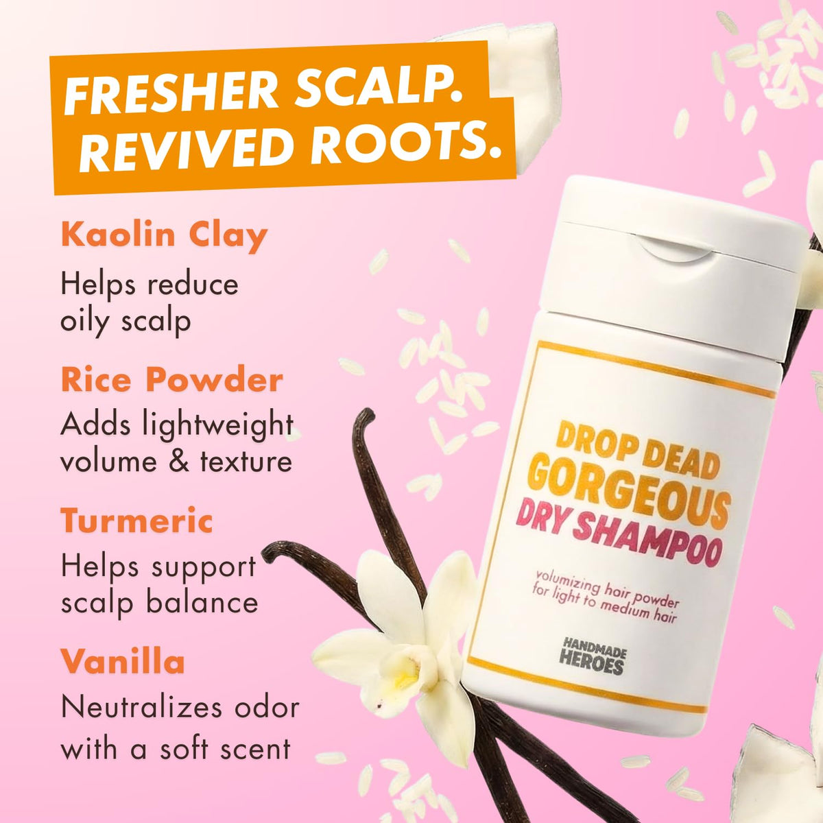 Handmade Heroes applied at roots showing immediate oil absorption and lift