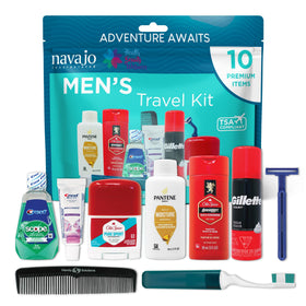 Handy Solutions front packaging of 10 piece travel kit showing contents and neat organization for quick packing