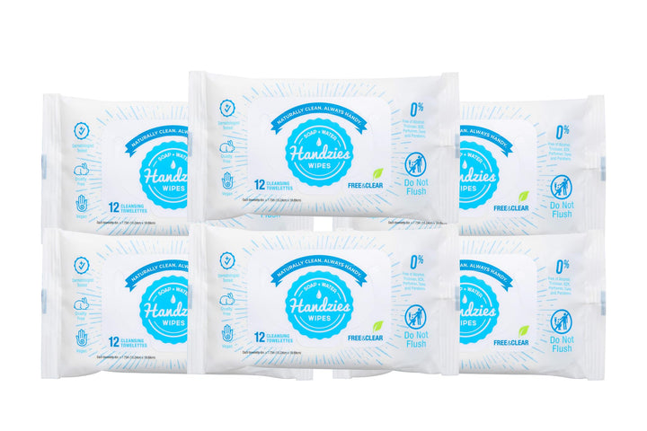 Handzies front packaging showing brand and travel pack convenience