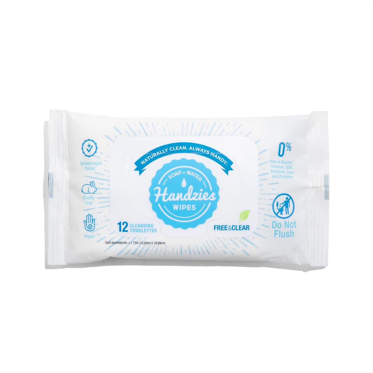 Handzies inside a purse showing brand and on-the-go cleanliness benefit
