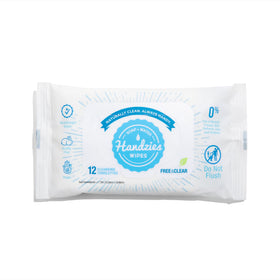 Handzies inside a purse showing brand and on-the-go cleanliness benefit