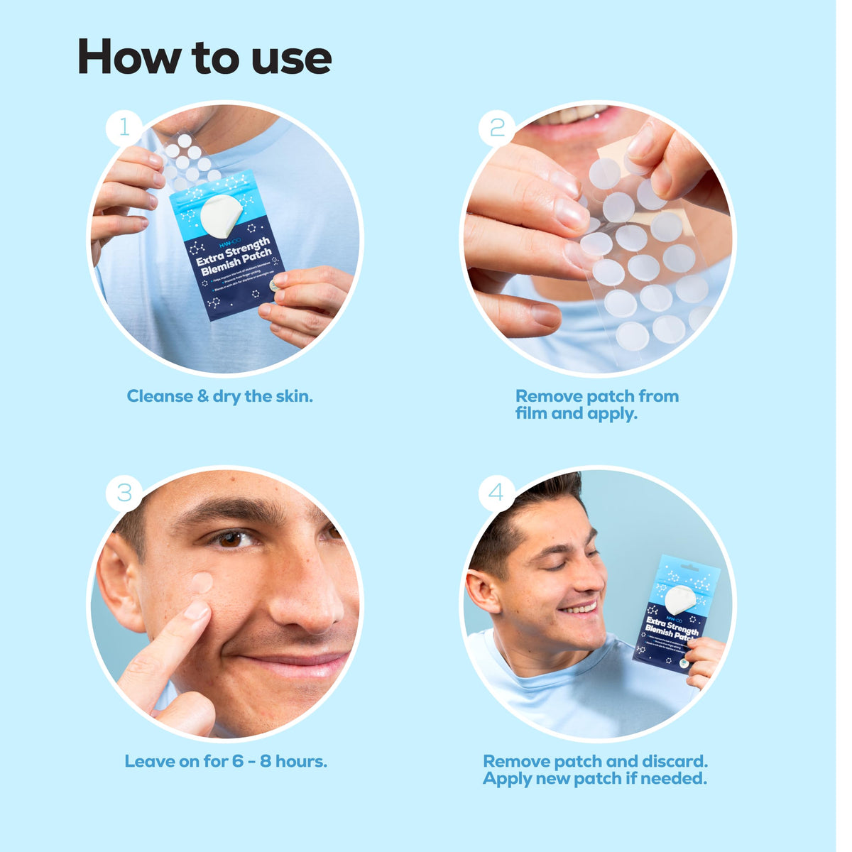 HANHOO patch applied to cheek concealing and protecting a pimple