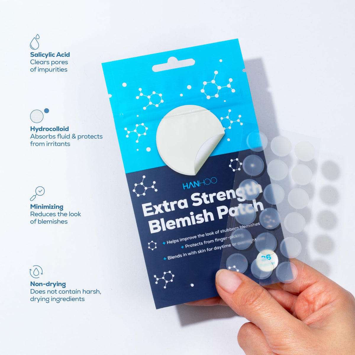 HANHOO hydrocolloid texture detail highlighting absorption quality