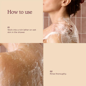 HANNI pump dispensing Cocoon Cleanse onto palm, showing easy controlled application