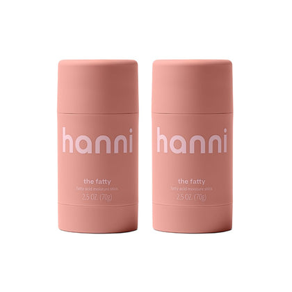 HANNI Fatty stick front packaging showing compact travel-ready design and benefits