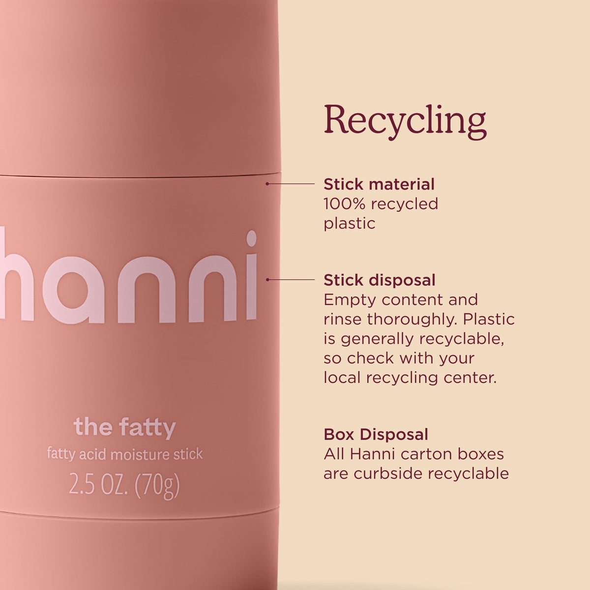 HANNI Fatty ingredients flatlay featuring cocoa butter and avocado oil benefits