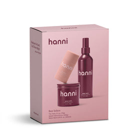 HANNI front packaging of gift set showing trio and gifting appeal