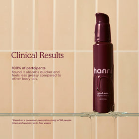 HANNI application on damp skin delivering instant hydrated sheen