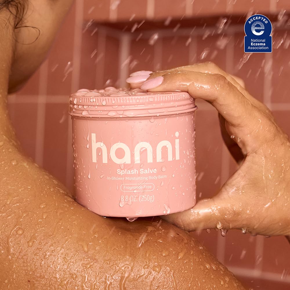 HANNI ingredients display highlighting glycerin, coconut, jojoba, shea benefits