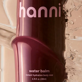 HANNI mist spraying onto skin demonstrating quick absorption and refreshing feel