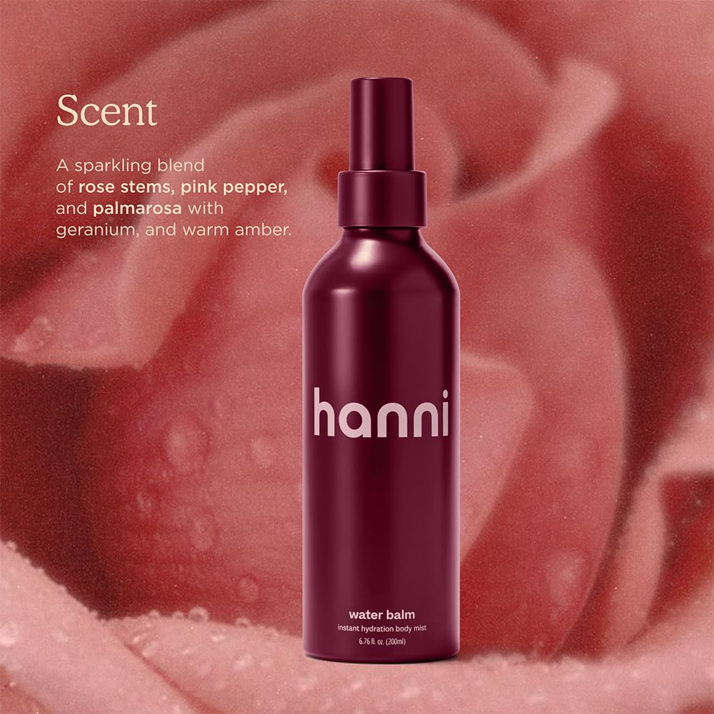 HANNI spray applied to leg showing even coverage and smooth skin finish