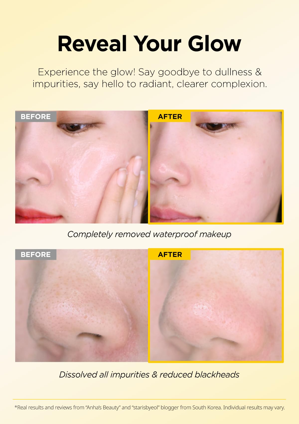 Hanskin application in hand demonstrating gentle massage for effective makeup removal