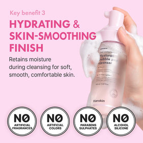 hanskin label with ingredients list visible emphasizing gentle, pH-balanced benefit
