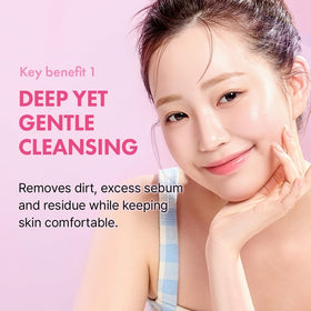 hanskin pump dispensing airy bubble foam for gentle cleansing benefit