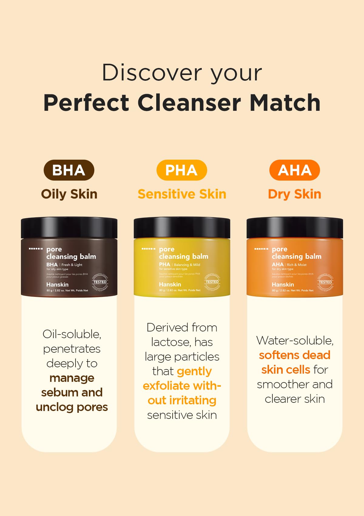 Hanskin emulsified milky rinse demonstrating gentle removal