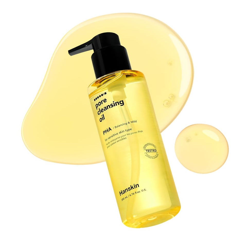 Hanskin front bottle showing label and packaging benefit gentle cleansing