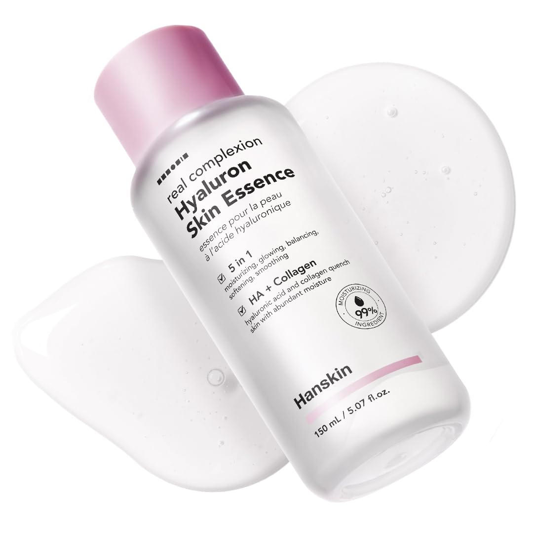 Hanskin front packaging showing clean bottle and pink hue for attractive shelf presence