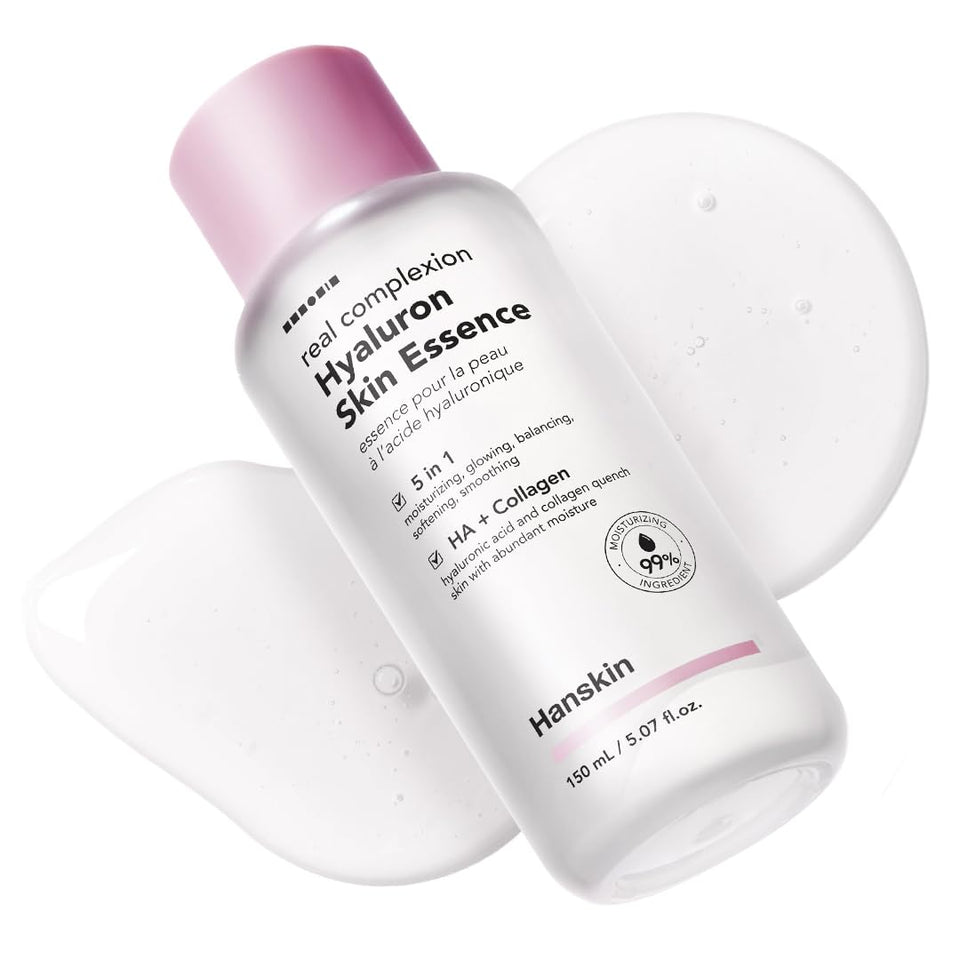 Hanskin front packaging showing clean bottle and pink hue for attractive shelf presence