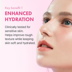 Hanskin ingredient visual with hyaluronic acid and marine extract showing nourishing benefit