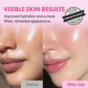 Hanskin jar open texture displaying lightweight cream for quick absorption benefit