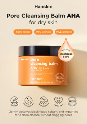 Hanskin close-up of melting balm texture for easy makeup removal